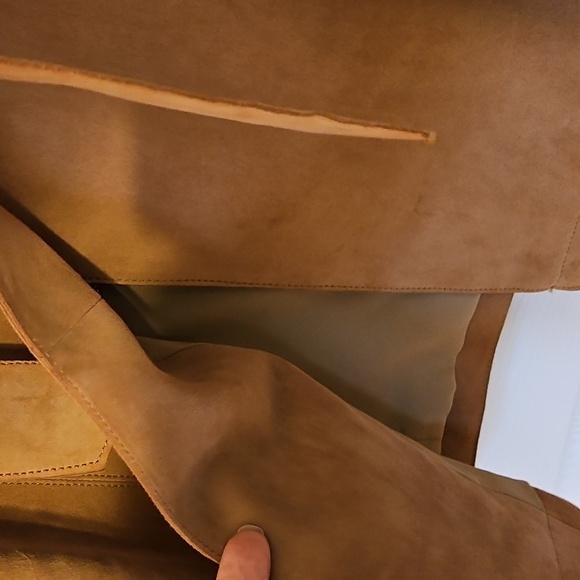 White House Black Market Suede Leather Sleeveless Trench Dress with Belt - Picture 9 of 16